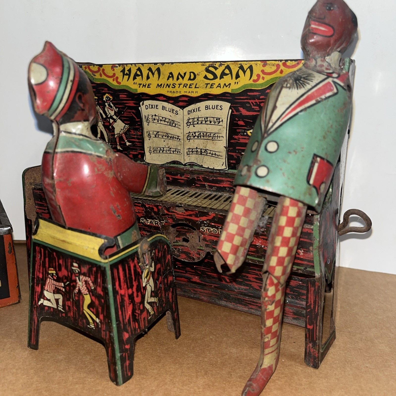 Set of 2 tin toys Ham and Sam The Minstrel Team & “TOMBO “Alabama Coon Jigger
