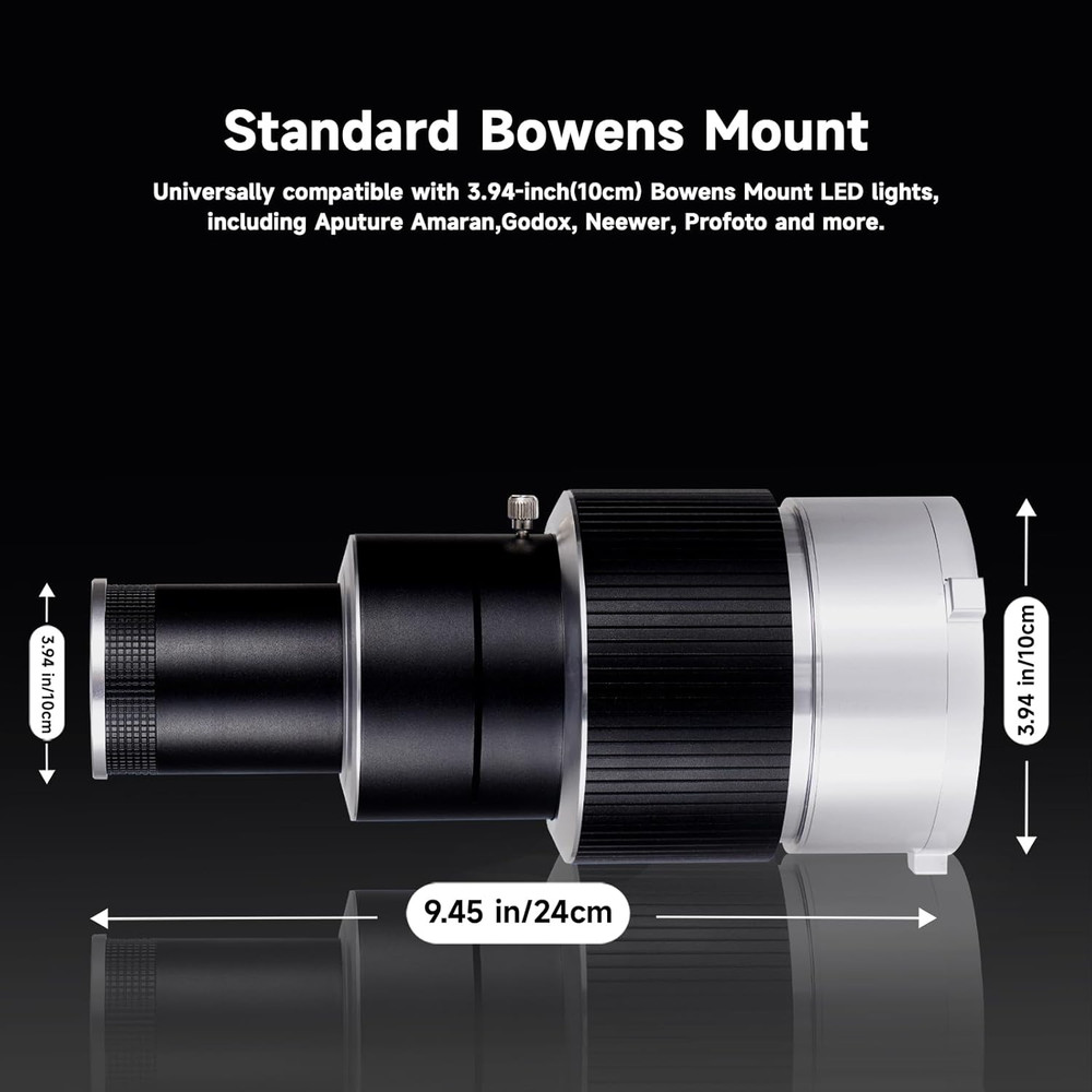 Professional Optical Snoot Attachment - Bowens Mount Spotlight Projector with 35