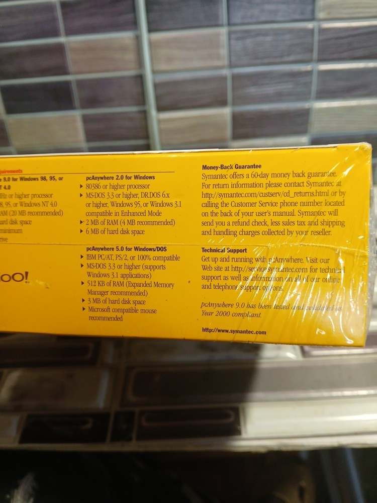 Symantec Pc Anywhere Version 9.0 Windows Host Windown 95,98,NT 3.1 Dos