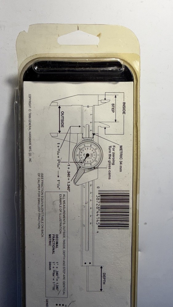 NEW General Tools No. 142 6" Dial Caliper
