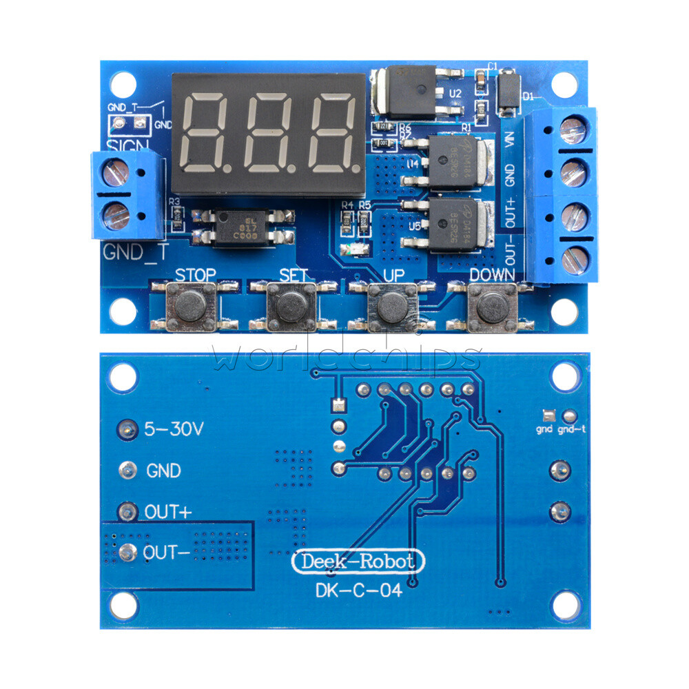 12V/24V Digital Tube Dual MOS Trigger Cycle Timer Delay Controller Control Board