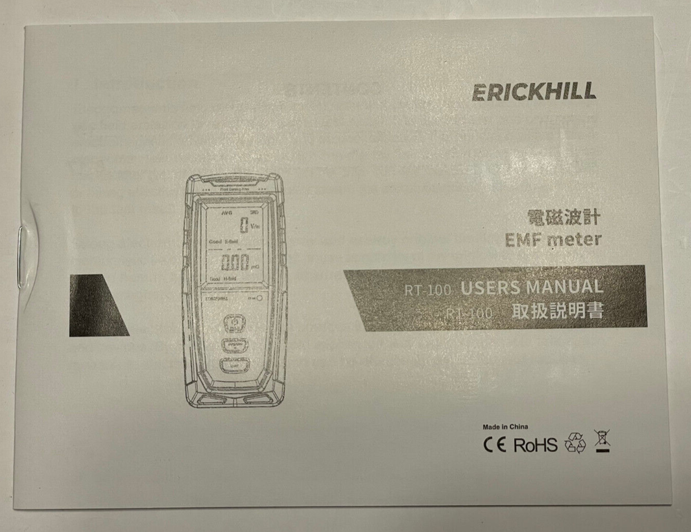 Erickhill EMF Tester Professional Instruments Model RT-100 NEW