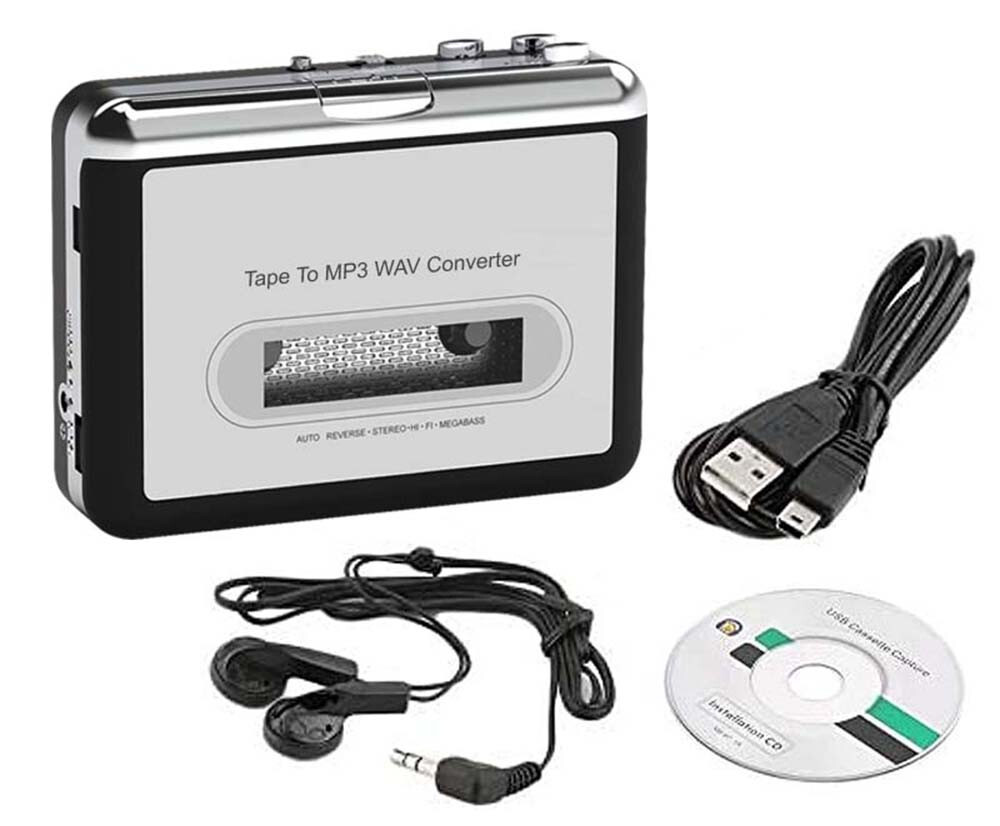 2-In-1 Cassette Player + USB Cassette Tape Recorder For PC Mac Linux System