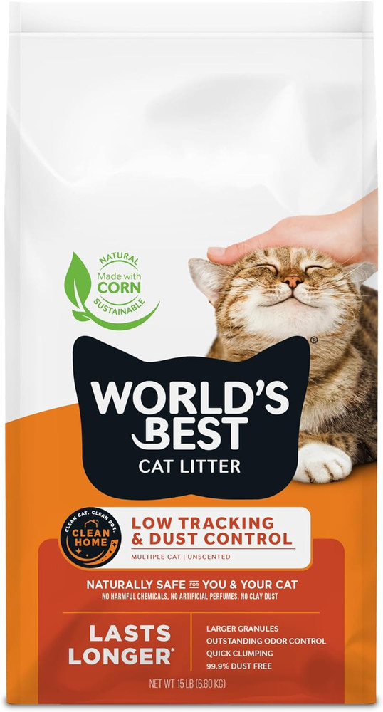 WORLD'S BEST CAT LITTER Low Tracking & Dust Control Multiple Cat Unscented