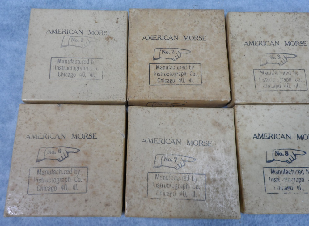 Lot of 10 American Morse Machine Paper Tape Reels Instructograph Co Railroad