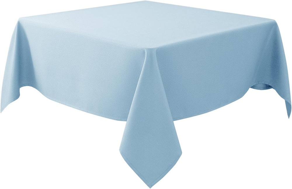 Light Blue Square Tablecloth 54x54 - Water Resistant