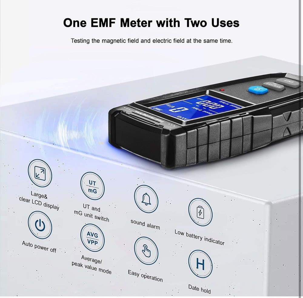 EMF METER Digital Electromagnetic Field Radiation Detector LCD Display ERICKHILL