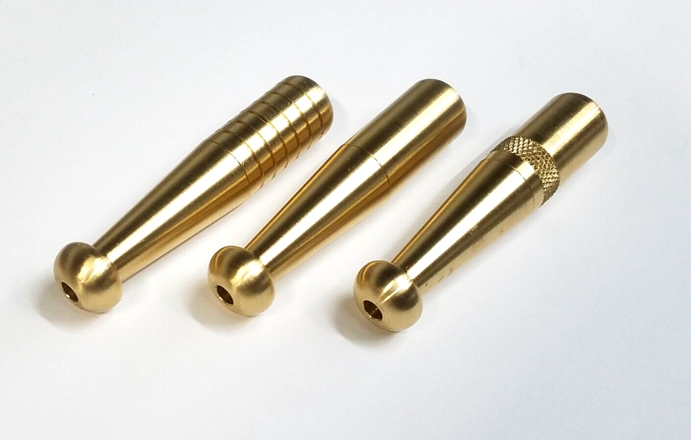 THREE SOLID BRASS ZEPPELIN PIPES* MADE IN USA*HIGH QUALITY*ASSORTED DESIGN!!!!
