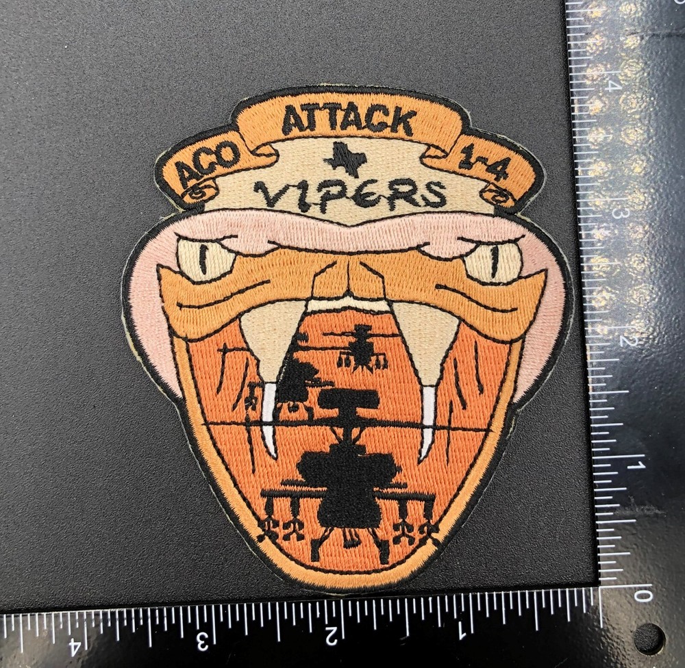 A Co 1-4 Attack Vipers Apache Desert Color Army Aviation Patch OEF OIF
