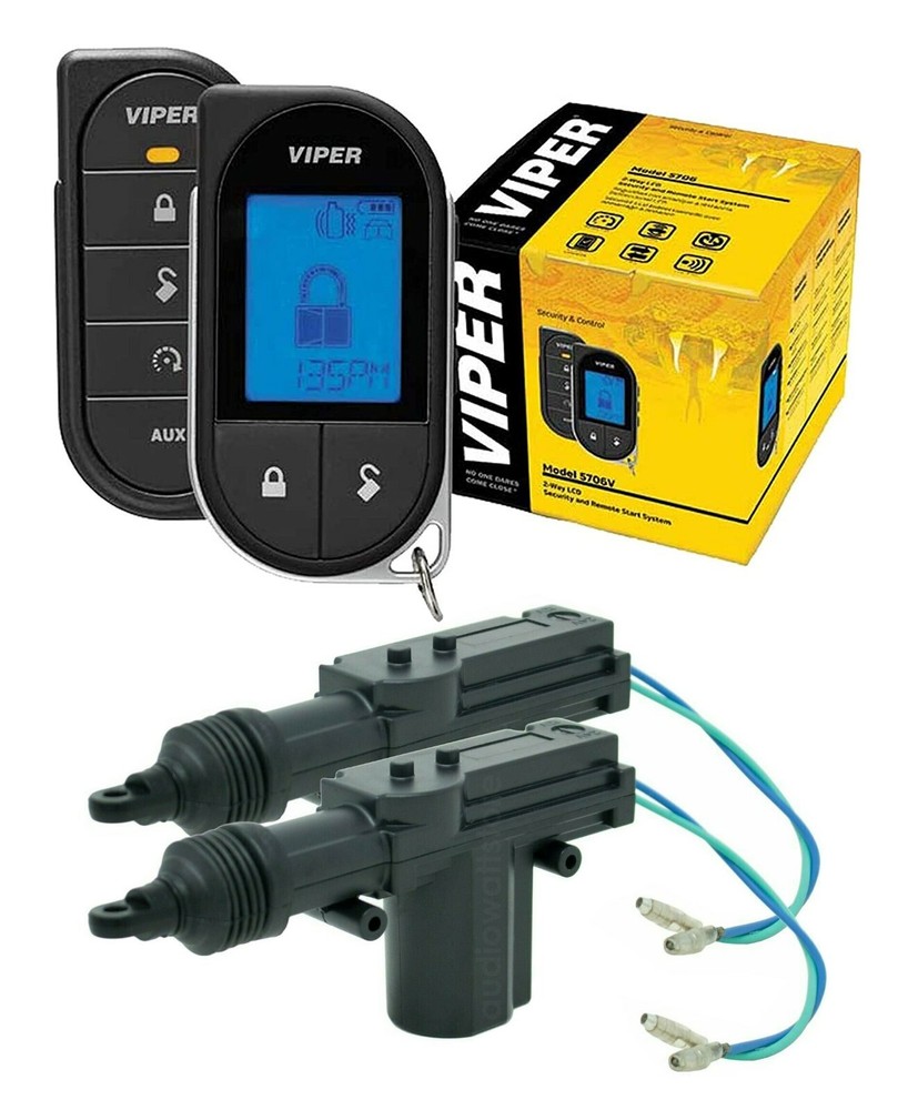 Viper 5706V LCD 2-Way Security Remote Start System + 4 PCS Universal Door Lock