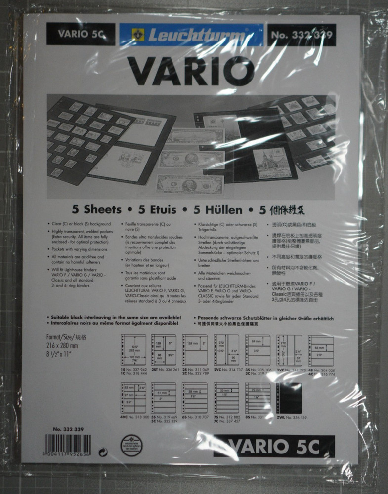 Vario 5C 5 Sheets (New)