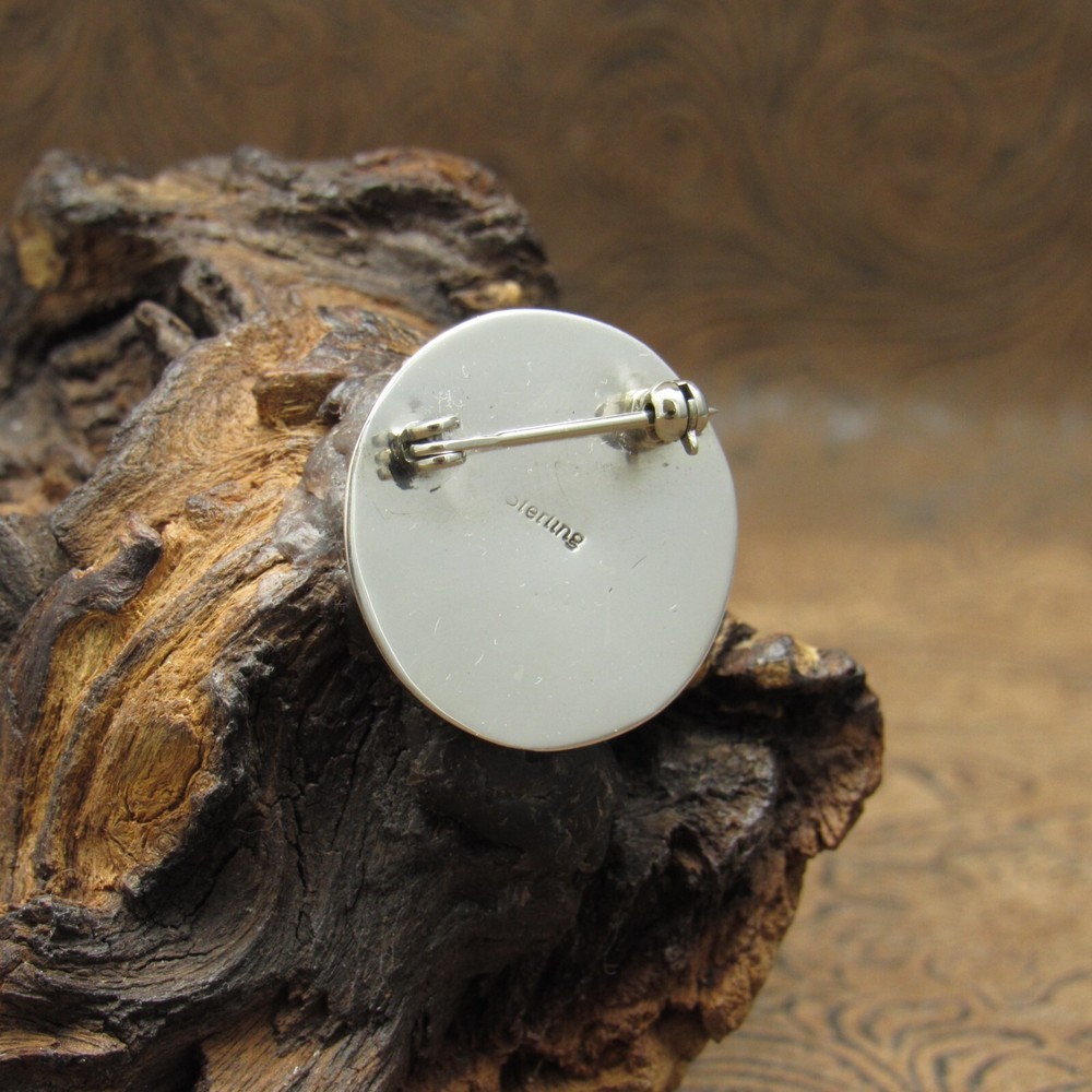 *Sterling Silver Multi-Stone Inlay Circle Pendant+