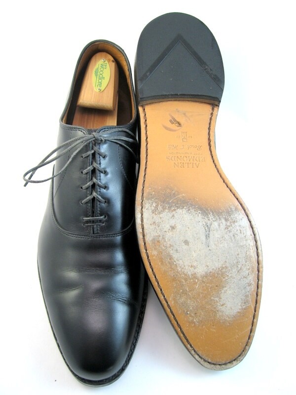 Allen Edmonds "CARLYLE" Men's Leather Plain Toe Oxfords 13 B Black USA (973)