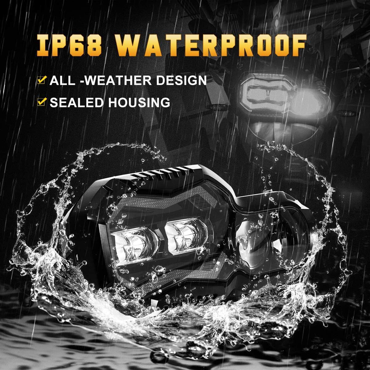 DOT Black LED Headlight Assembly Hi/Lo DRL Lamp EMC For BMW F800GS F700GS F650GS