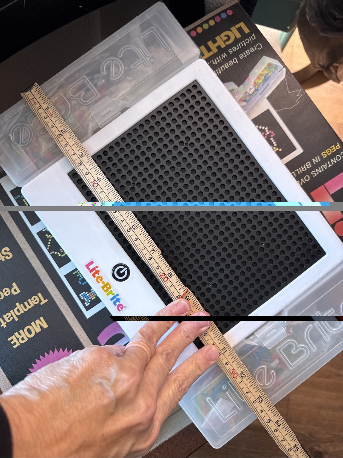 Basic Fun LITE Brite Magic Screen Light Bright 326 Pieces Bonus Set Opened Box