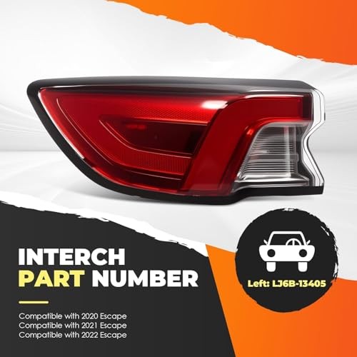 Left Outer Tail Light Assembly Compatible with 2020-2022 Escape Driver left