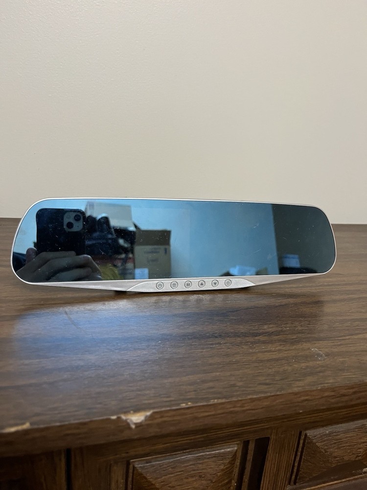 12” Mirror Dash Cam DVR w/ Front Camera & SD Card – Untested, As-Is