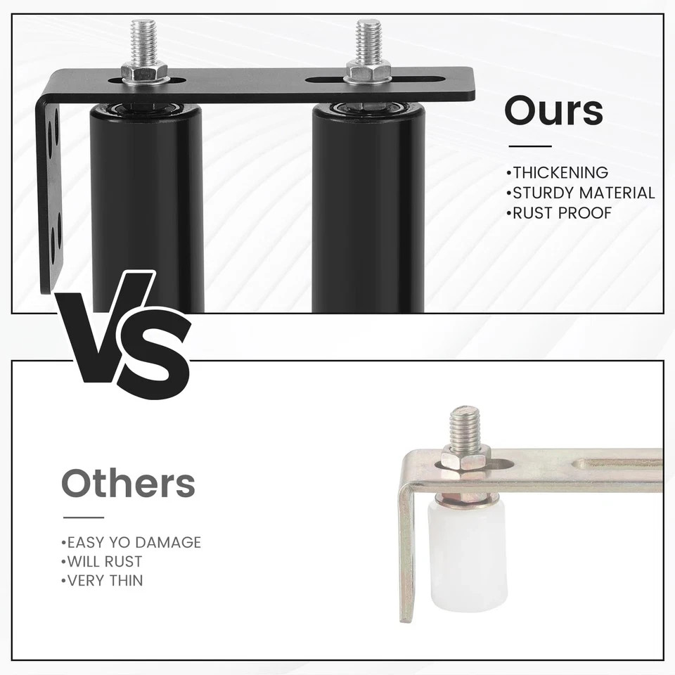 6"Gate Roller Guide Sliding Hardware with L-Sliding Brackets Kit Universal