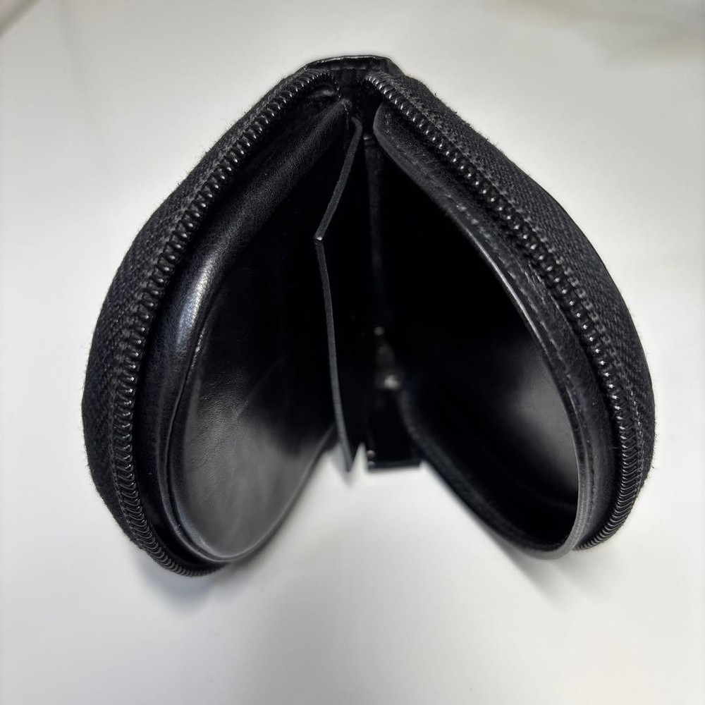 Authentic PRADA Black Leather Punch Coin Case excellent gift