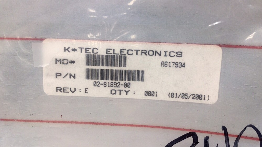 K-Tec Electronics A617934 Cable 02-81892-00 For 8110 Control