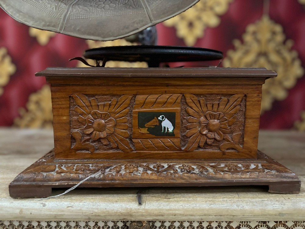 HMV Antique Gramophone Fully Functional Working Phonograph, win-up record player