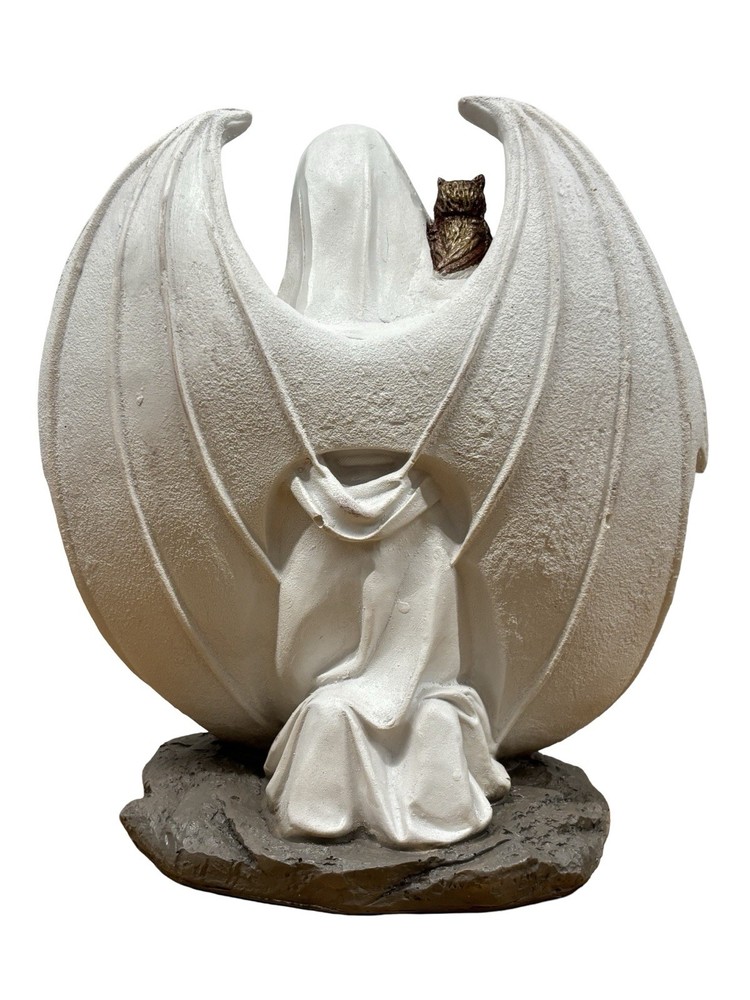 Santa Muerte Hincada- Curada - Blanca