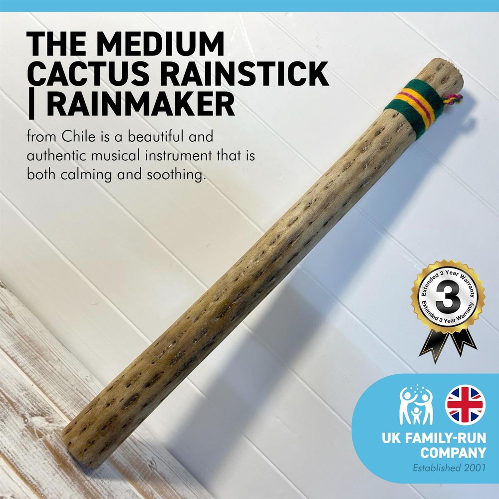 MEDIUM CHILLEAN CACTUS RAINSTICK | Rainmaker | 50 cm Long