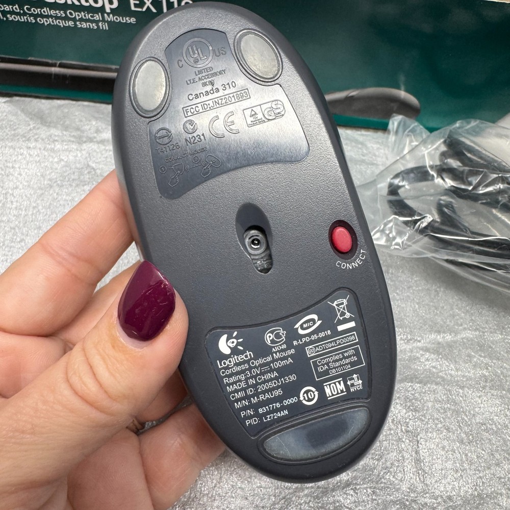 Logitech EX110 Cordless Desktop Wireless Keyboard & Optic Mouse Open Box