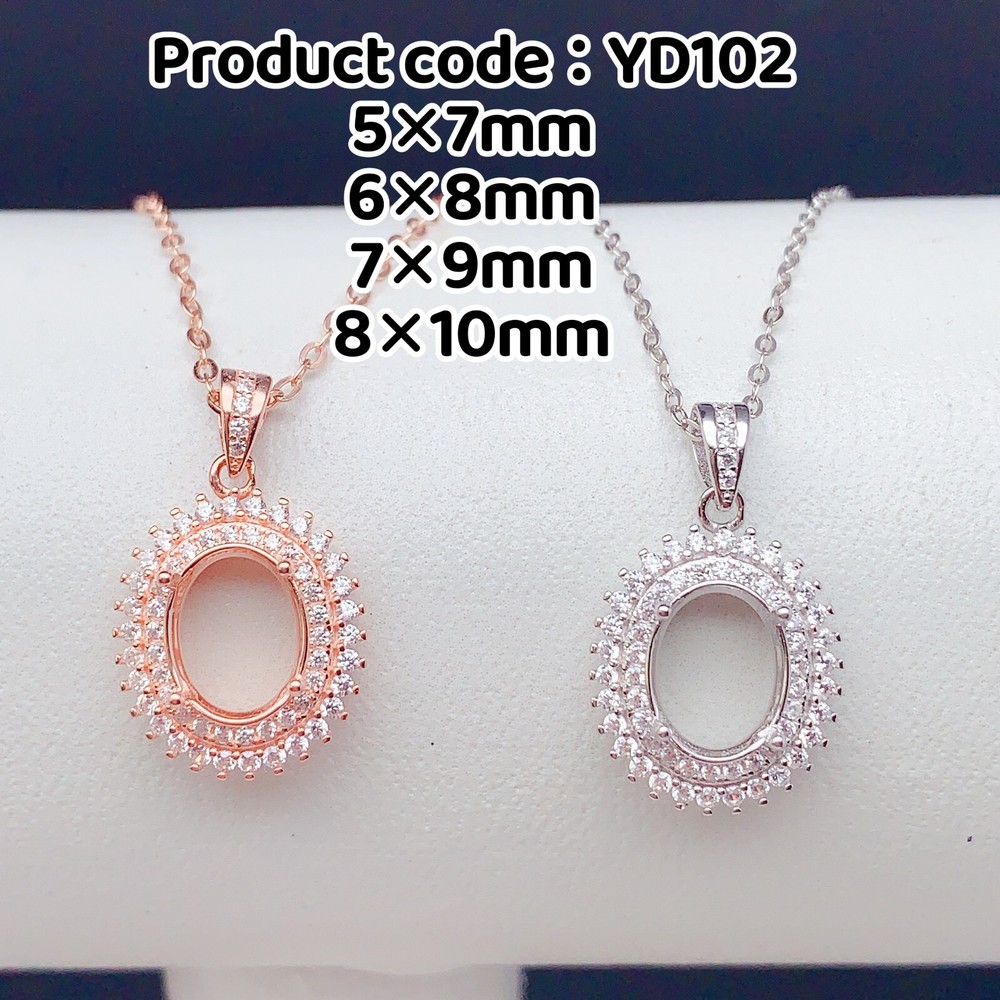 Silver 925 pendant empty setting, DIY blank setting YD102