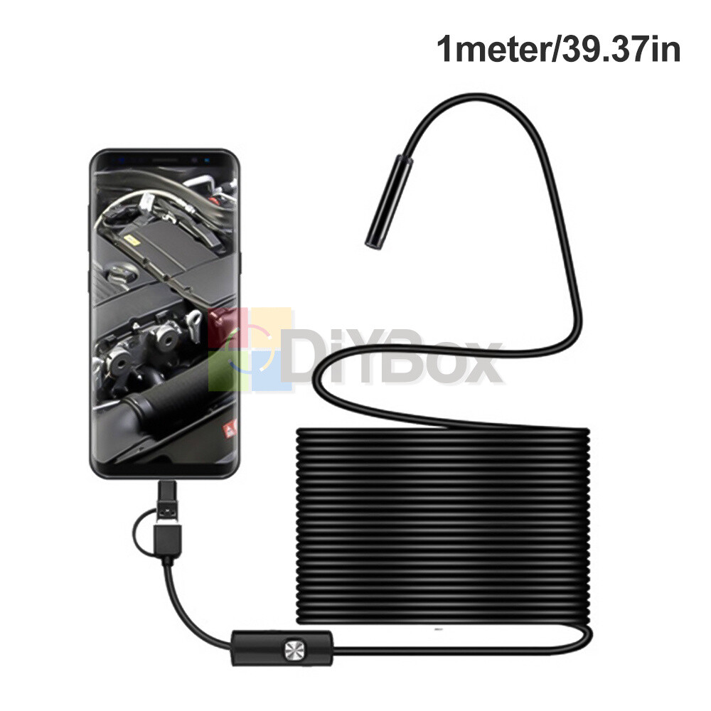 Endoscope Borescope w/ 6LED Mini Inspection USB Camera Scope Borescope 1/3.5/5m