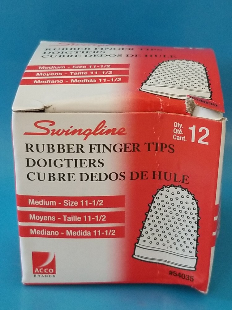 24 COUNTS (2 BOXES) Swingline RUBBER FINGER TIPS, Size 11 -1/2 , MEDIUM, (54035)