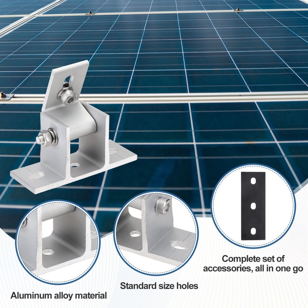 8 Pack Adjustable Solar Panel Tilt Mount Bracket, Adjustable Mounting Kit, White