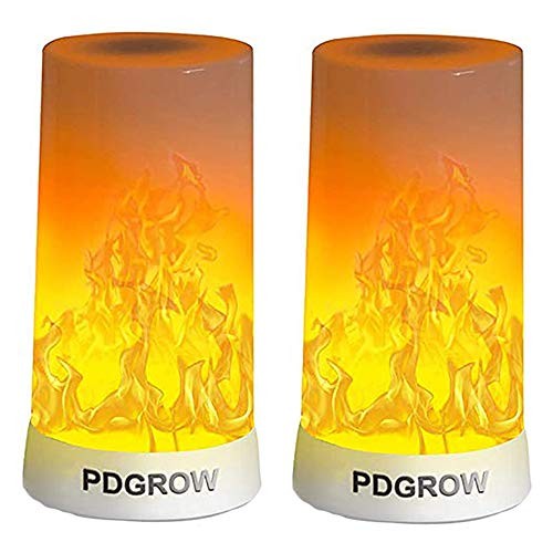 LED Flame Effect Light, Flame Lamp 4 Modes USB Button Control - 2 Pack
