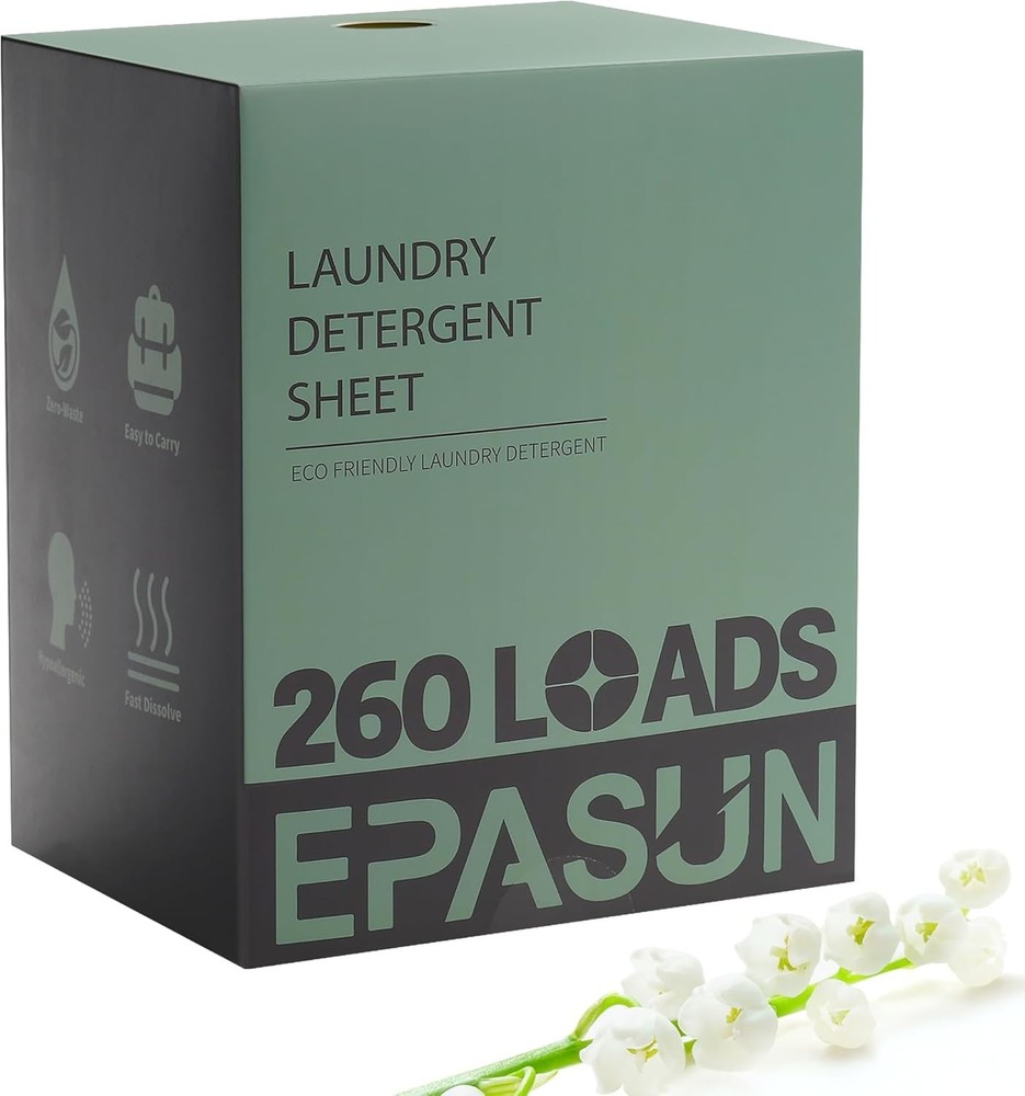 Laundry Detergent Sheets 260 Loads, Fresh Scent, Eco-Friendly Liquidless Soap...
