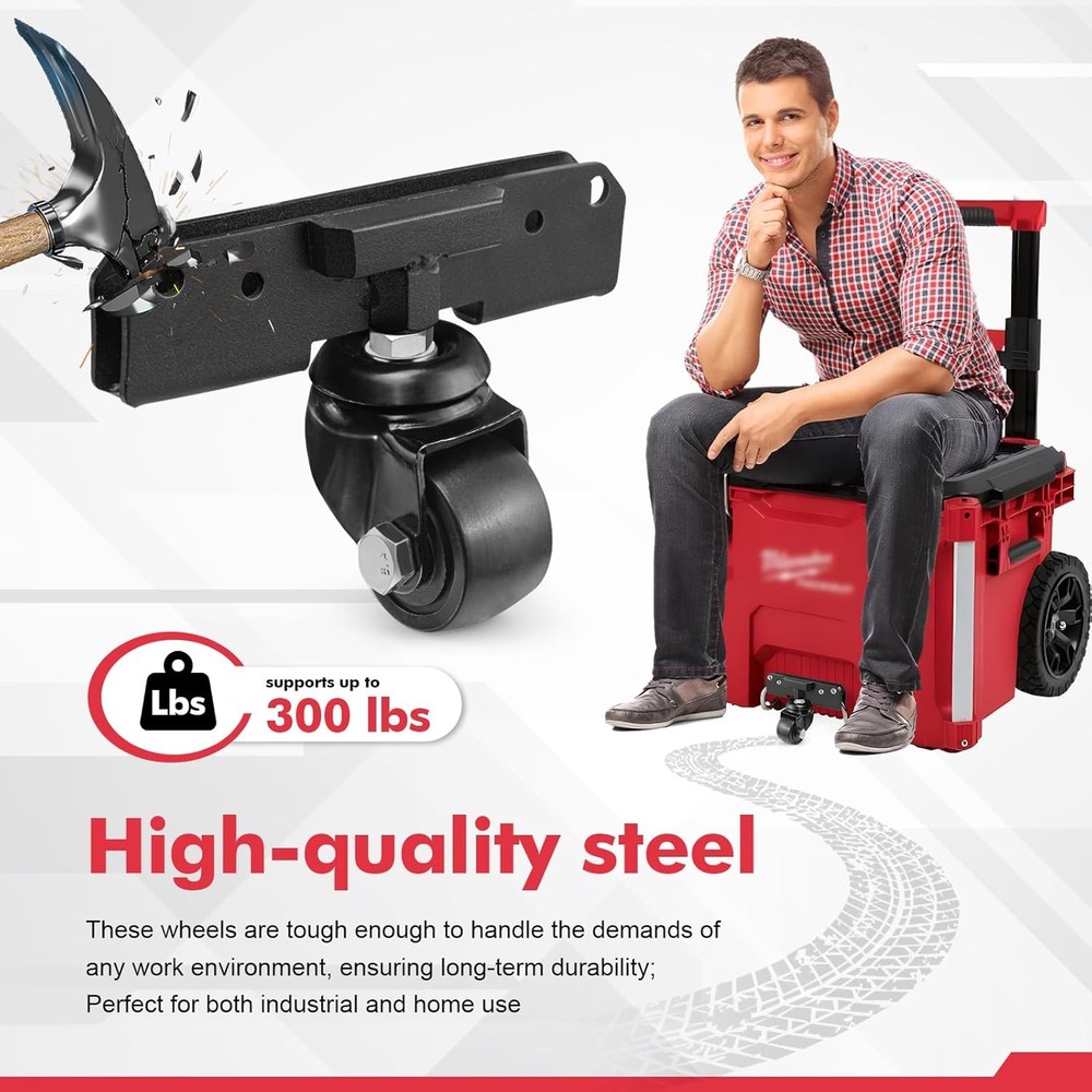 Front Wheels Compatible for Milwaukee Packout Rolling Tool Box,Packout Caster...