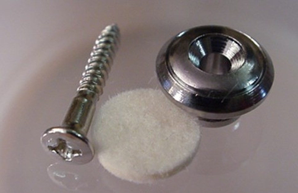 CHROME FELT-LINED GUITAR OR MANDOLIN STRAP PIN endpin