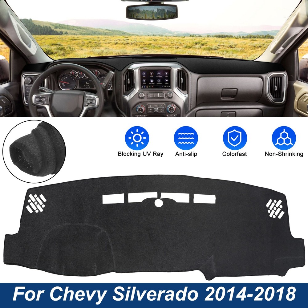 For Silverado GMC Sierra 1500 2500HD 2014-2018 Non-Slip Dashboard Mat Dash Cover