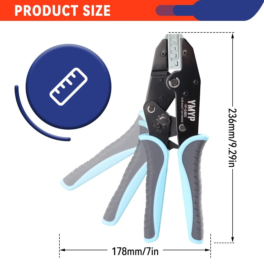 Crimping Tool for Open Barrel Terminals JST Molex TE Compact, Chrome
