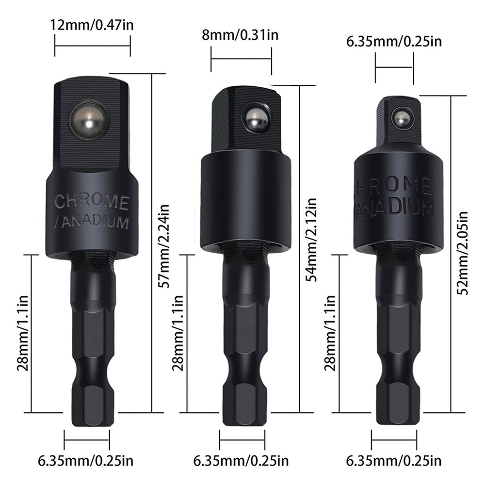 Flexible Drill Bit Extension Set with Right Angle Attachment, 360° Rotatabl