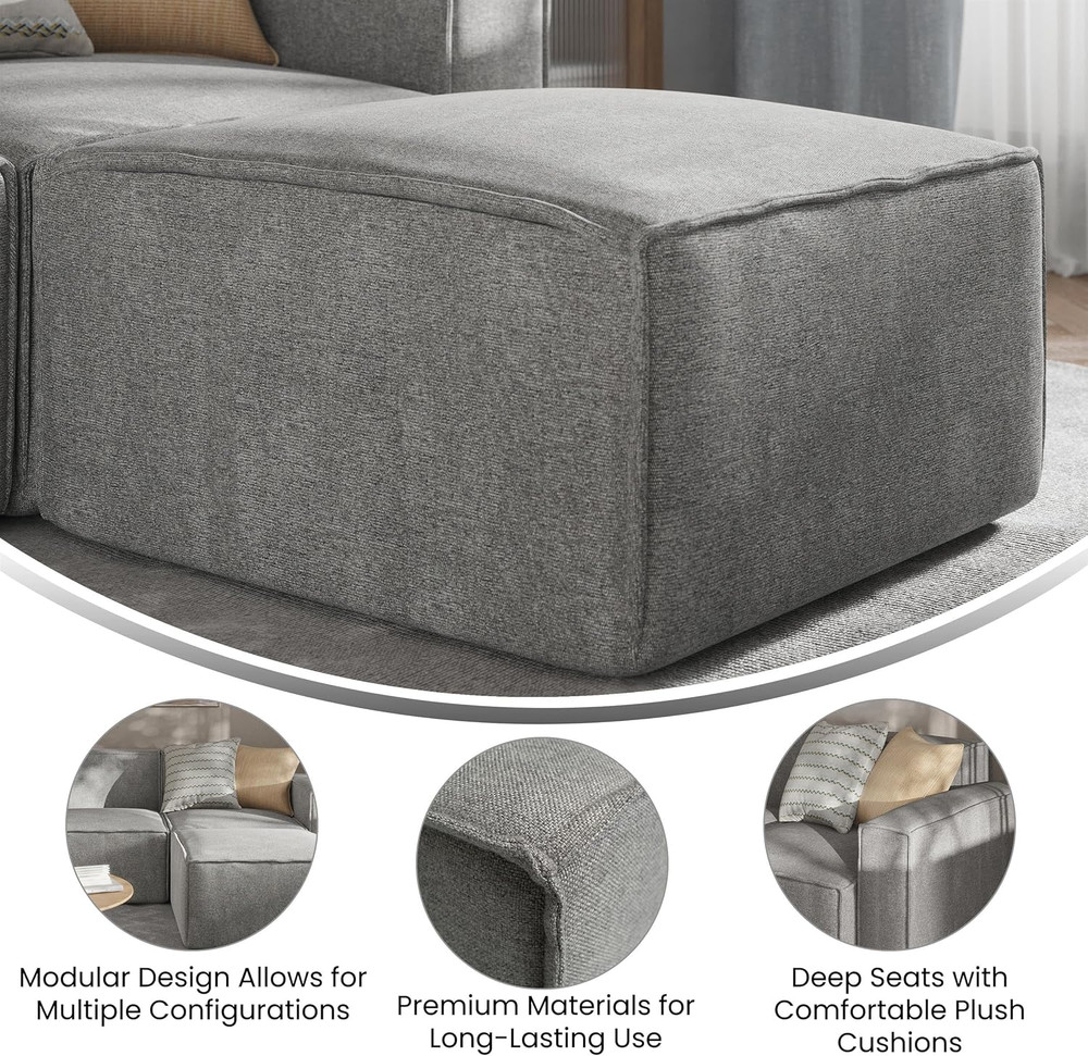Bridgetown Fabric Ottoman Module for Sectional Sofa, Customizable Modular Couch