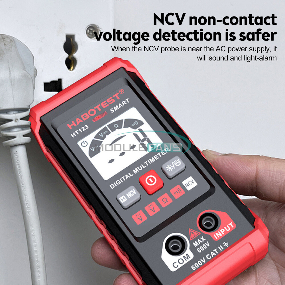 HT123 Digital Multimeter Smart Meter Volt AC DC 600V Tester True RMS Backlight