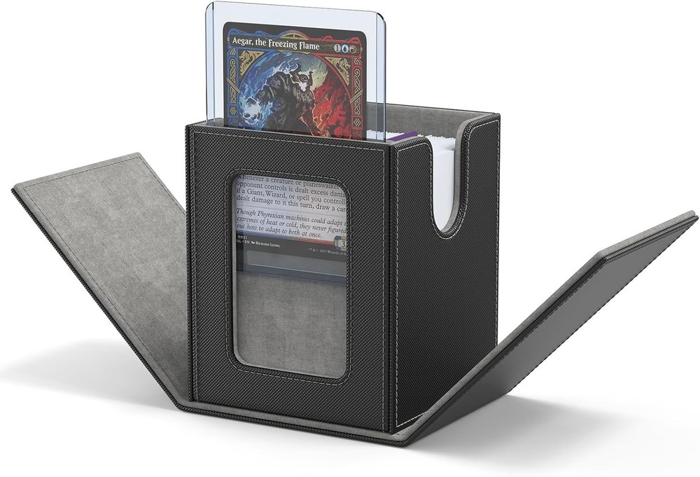 Showcase Your Cards: MTG Deck Box with Top Loader and Elegant Display Window