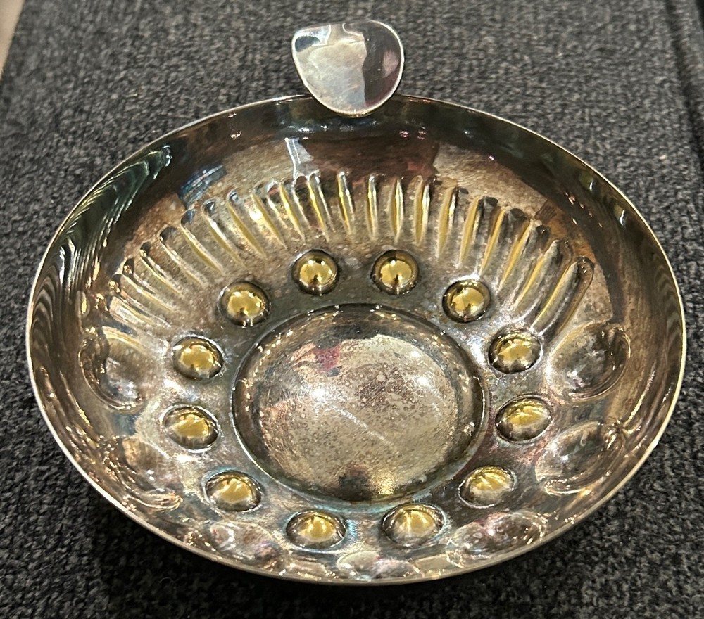 vintage deUberti Italian silver plated tastevin