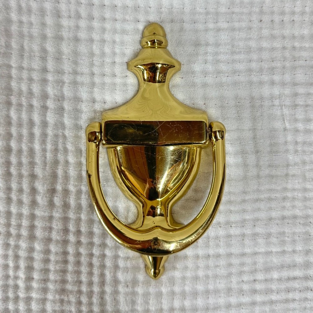 Vintage Solid Brass Door Knocker classic design patina
