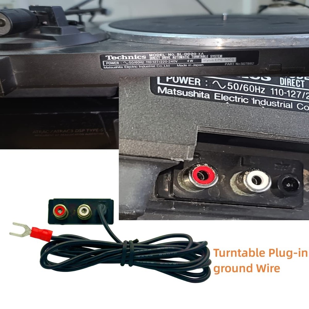 Sam&Johnny Phonograph Turntable Ground Wire for Technics Magnetic Black