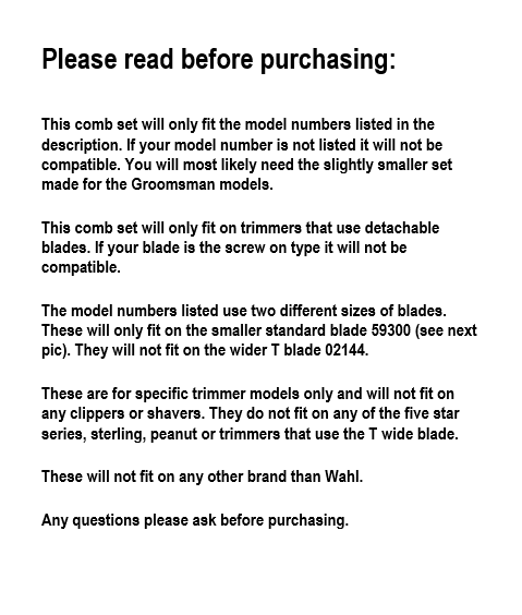 Genuine Wahl Trimmer Replacement Blade Guard Beard Stubble Guide Comb Set 9888