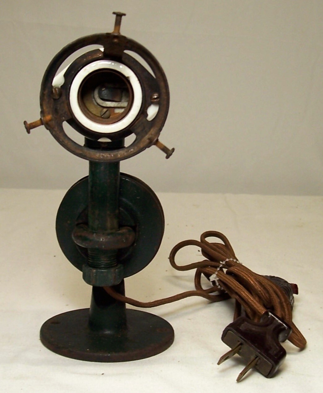 Antique Curtis X-ray Shade Light Fixture Vtg Cast Art Porcelain Chicago USA #G2