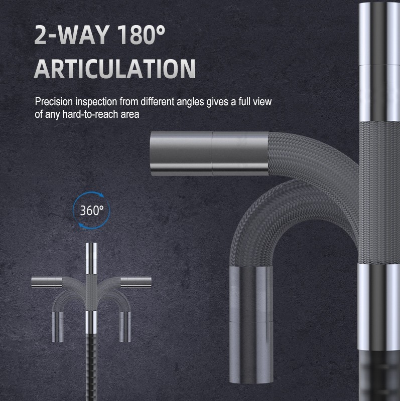 Ralcam Articulating Borescope Endoscope Inspection Camera 3.3FT Flexible Snake