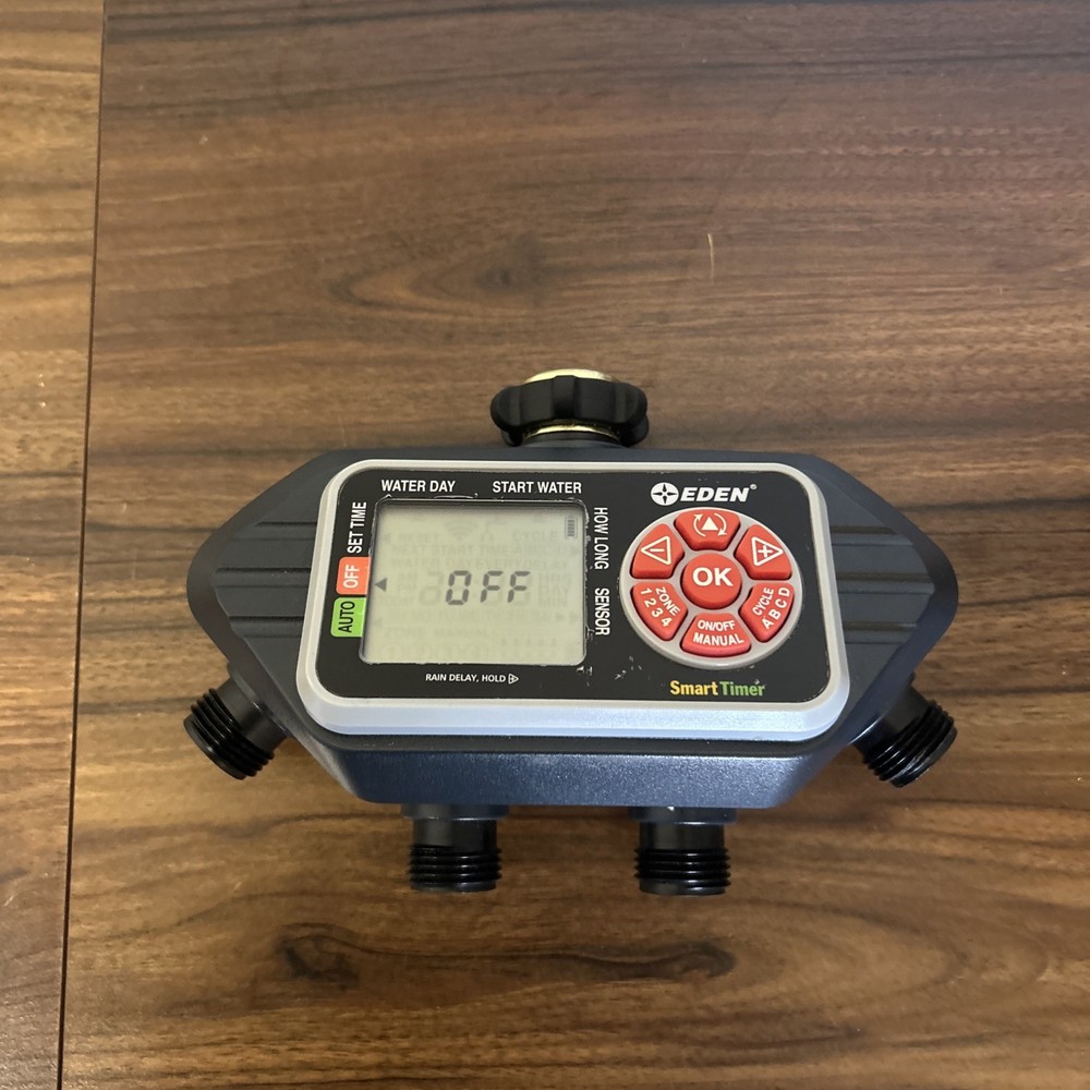 Eden 93413 Programmable Digital Water Timer 4-Zone, Compatible with Wireless