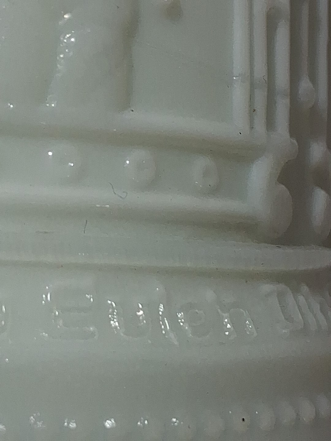 Westmoreland Greentown ? Serenade Antique German Uranium Glass Stein Mug #2